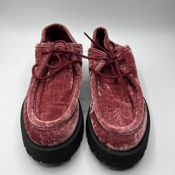 Free People Convertible Velvet Loafer Oxfords In Smoked Pink Size EU 37 / US 7 - Picture 4 of 11